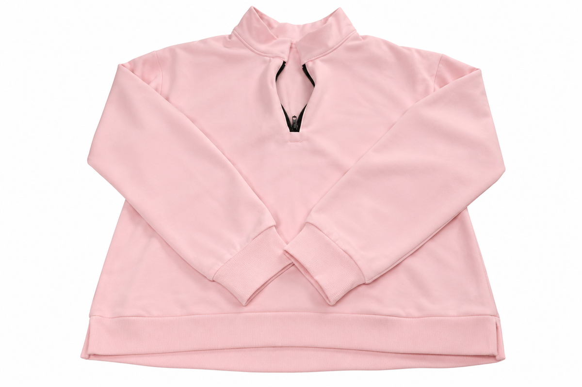 Fangjin Women's 1/4 Zip Sweatshirt – Pink – Size Small