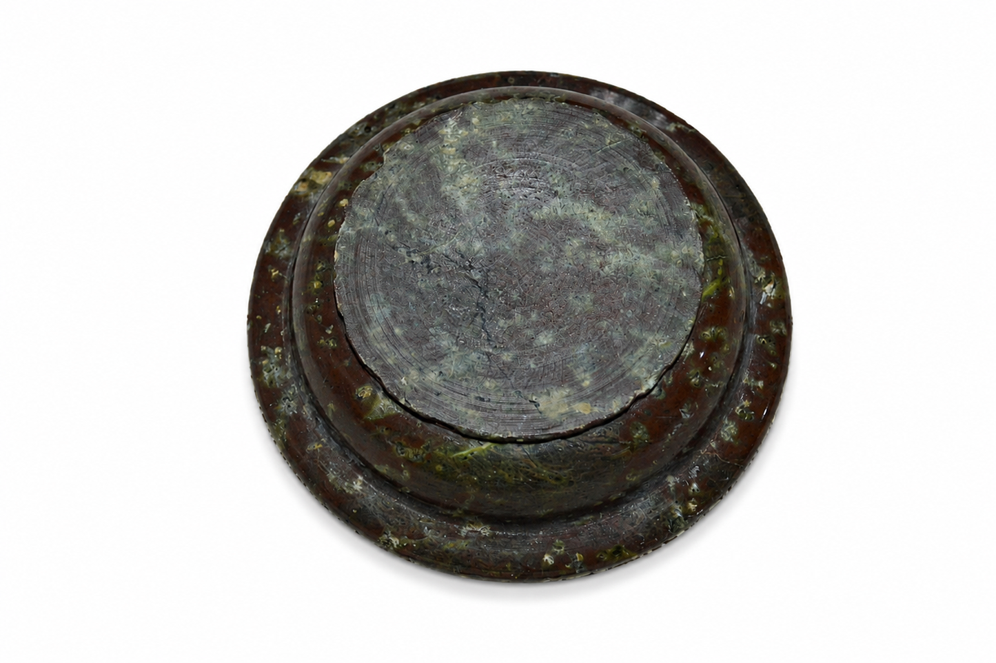 Polished Brown Rock Ashtray Natural Stone Decorative Smoking Tray