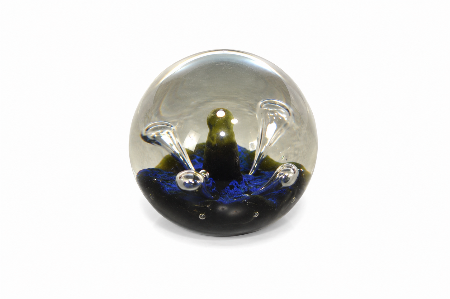 Caithness Dark Blue Glass Paperweight