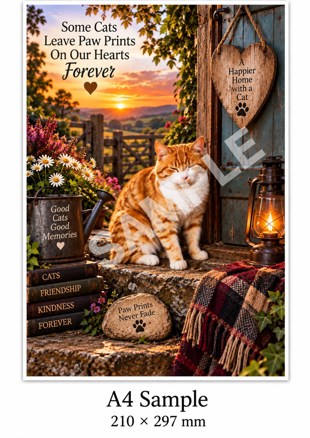 Paw Prints Forever – Ginger Cat Printable Wall Art – Digital Download