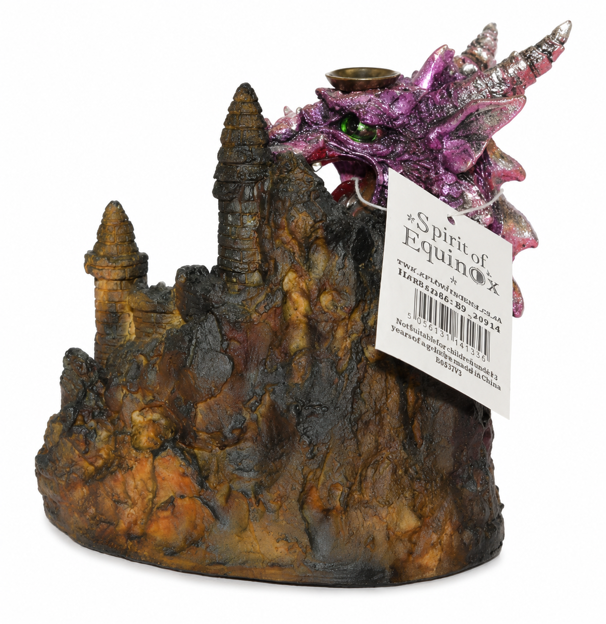 Spirit of Equinox LED Purple & Silver Dragon Backflow Incense Burner
