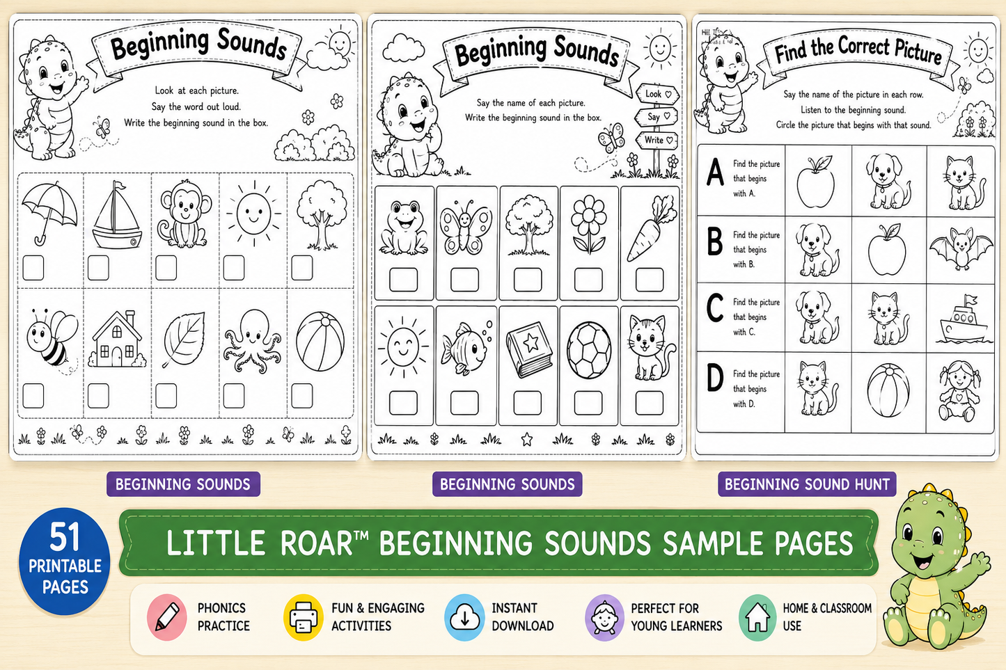 Little Roar™ My First Alphabet Workbook – Printable A–Z Learning Activities PDF