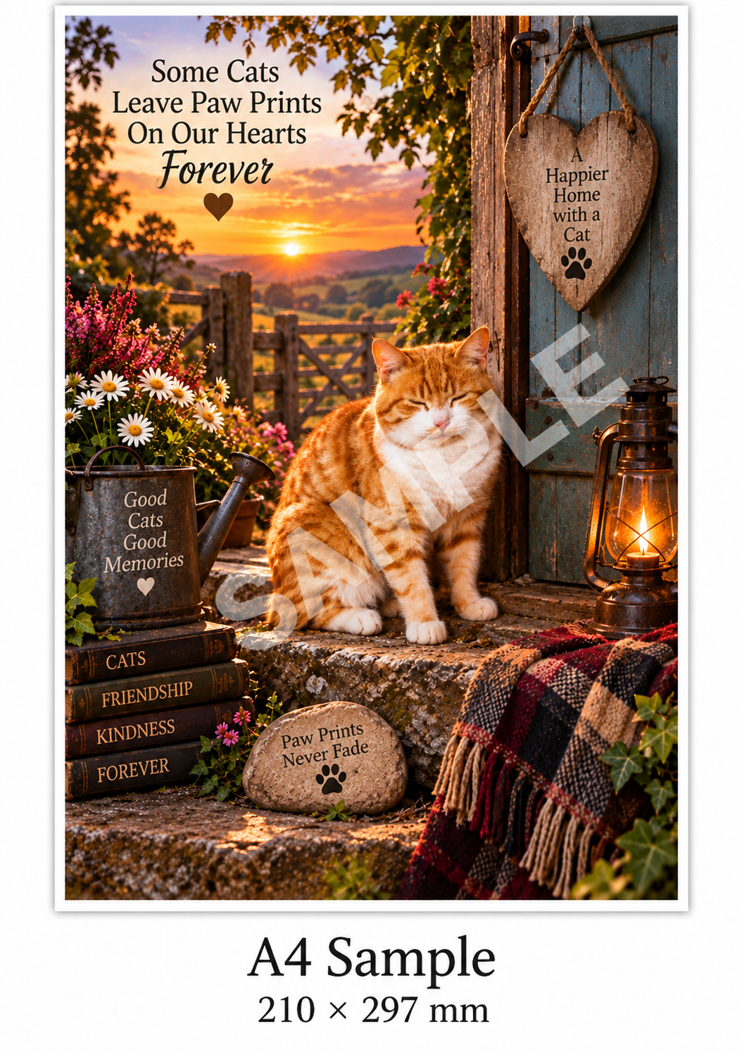 Paw Prints Forever – Ginger Cat Printable Wall Art – Digital Download