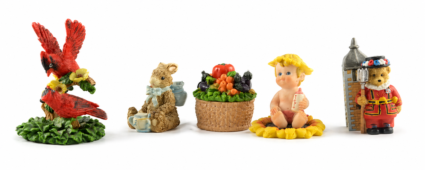 Collection of Five Small Ornaments – Mixed Decorative Figurine Lot