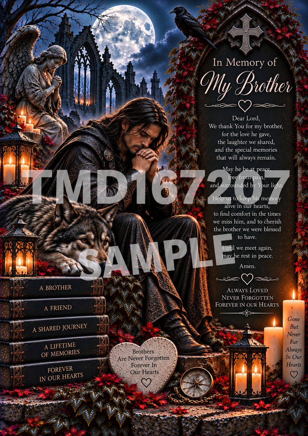 In Memory of My Brother – Gothic Memorial Prayer Digital Download