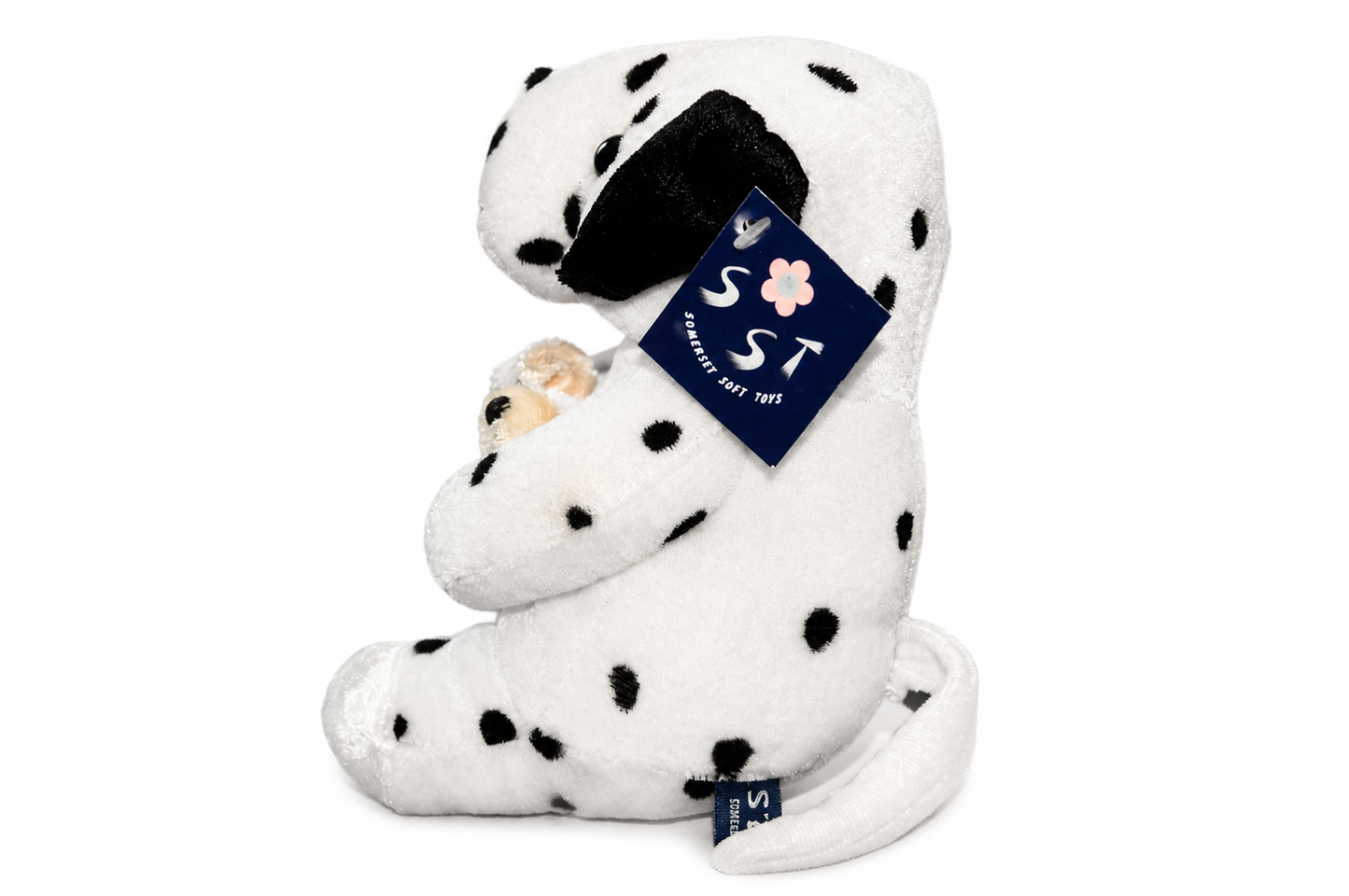 SOMERSET QUALITY SOFT TOYS SPOTTY DOG HOLDING TWO MICE TAGGED
