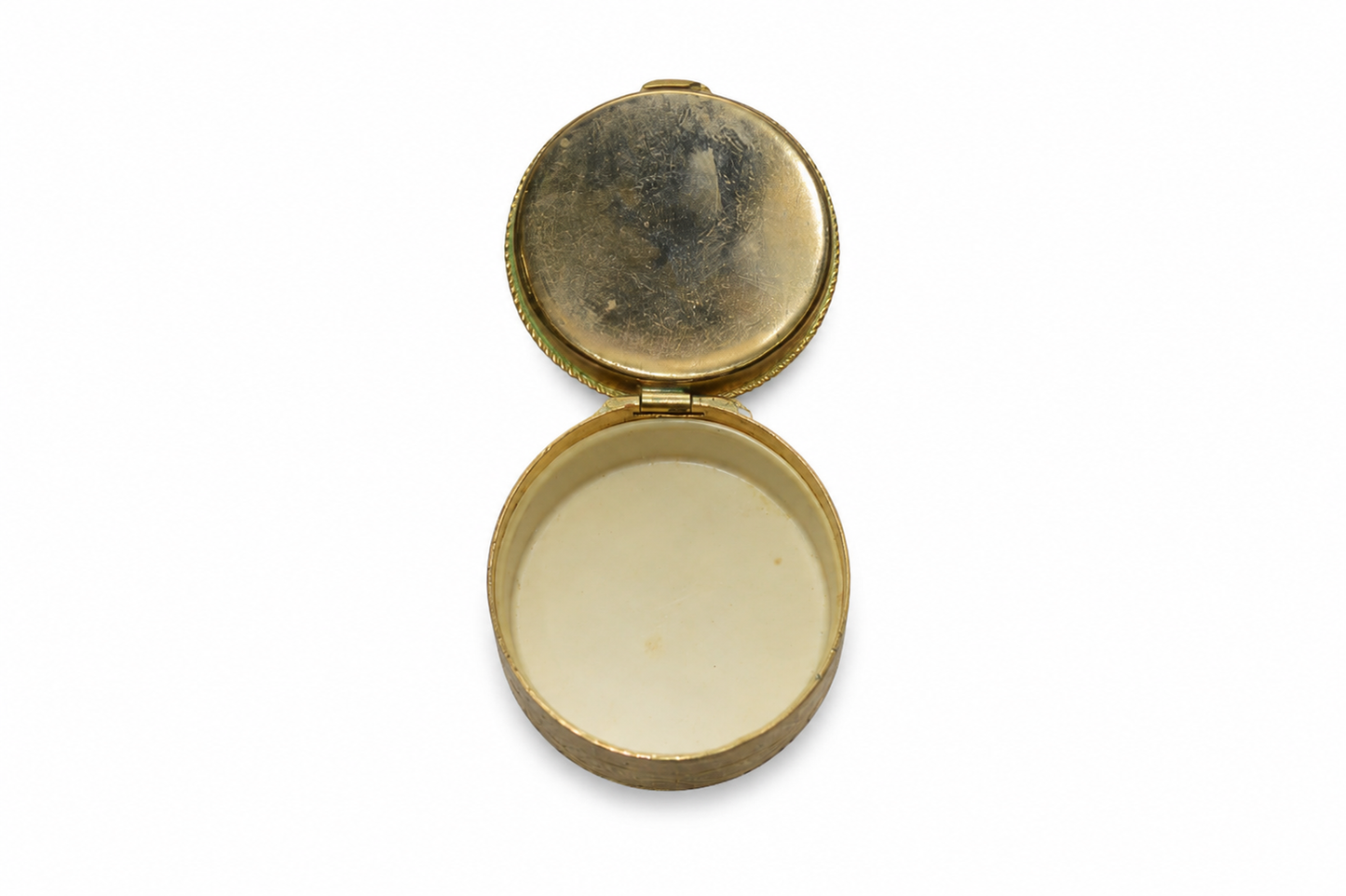 VINTAGE GREEN ONYX TOPPED PILL BOX