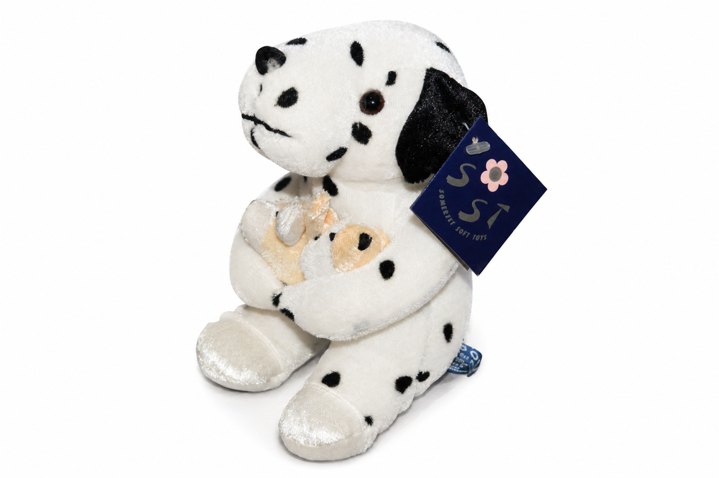 SOMERSET QUALITY SOFT TOYS SPOTTY DOG HOLDING TWO MICE TAGGED