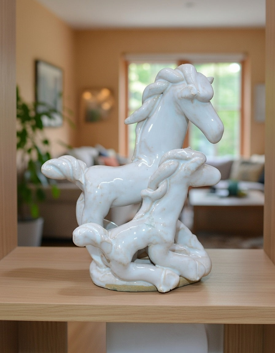 HANDMADE UNUSUAL HORSE FIGURINE