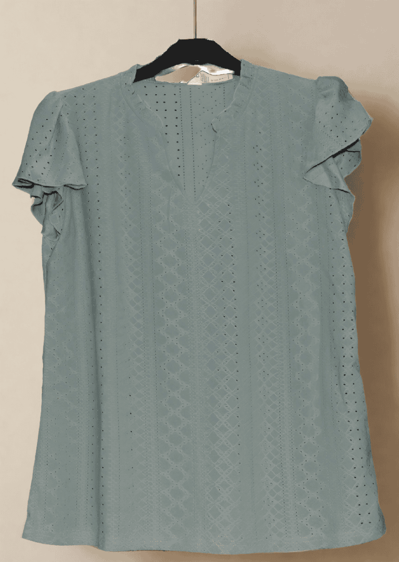 BLOOMING JELLY WOMENS GREEN SHORT SLEEVE TOP LARGE - TMD167207