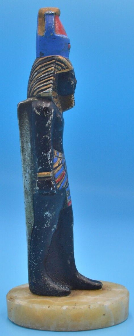 DECORATIVE FIGURINE PAINTED METAL PHARAOH FIGURINE - TMD167207