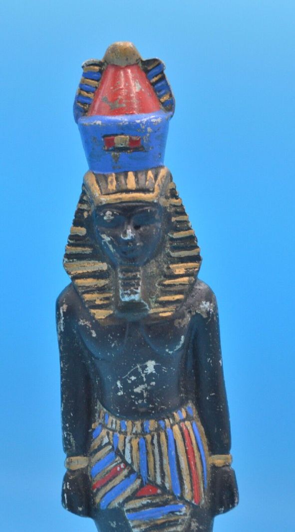 DECORATIVE FIGURINE PAINTED METAL PHARAOH FIGURINE - TMD167207