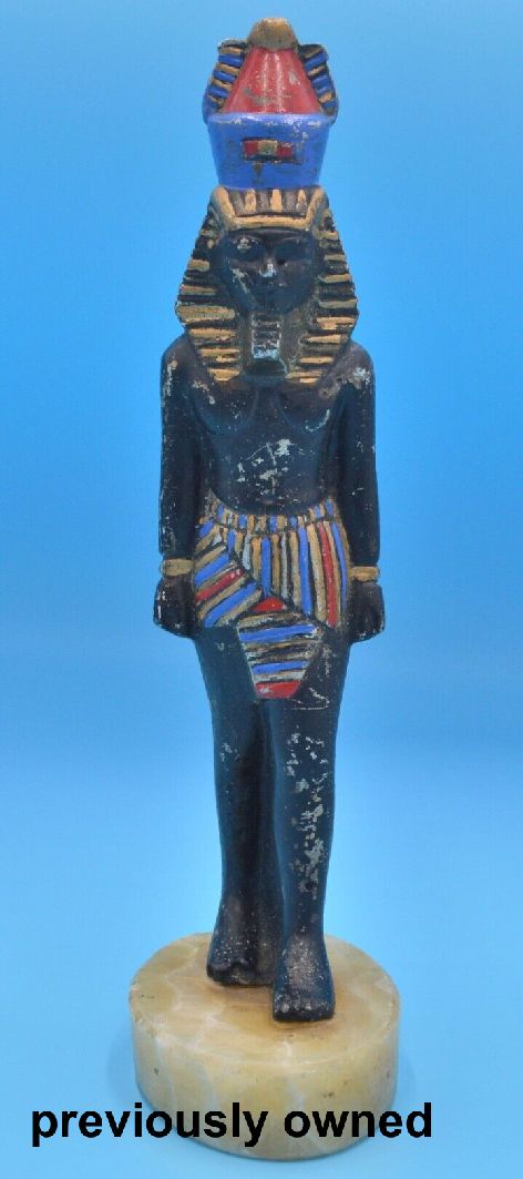 DECORATIVE FIGURINE PAINTED METAL PHARAOH FIGURINE - TMD167207
