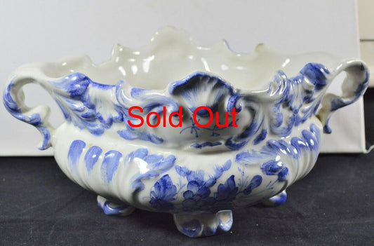 RITA DAL PRA WHITE PLANTER WITH A BLUE FLORAL DESIGN(PREVIOUSLY OWNED)GOOD CONDITION - TMD167207