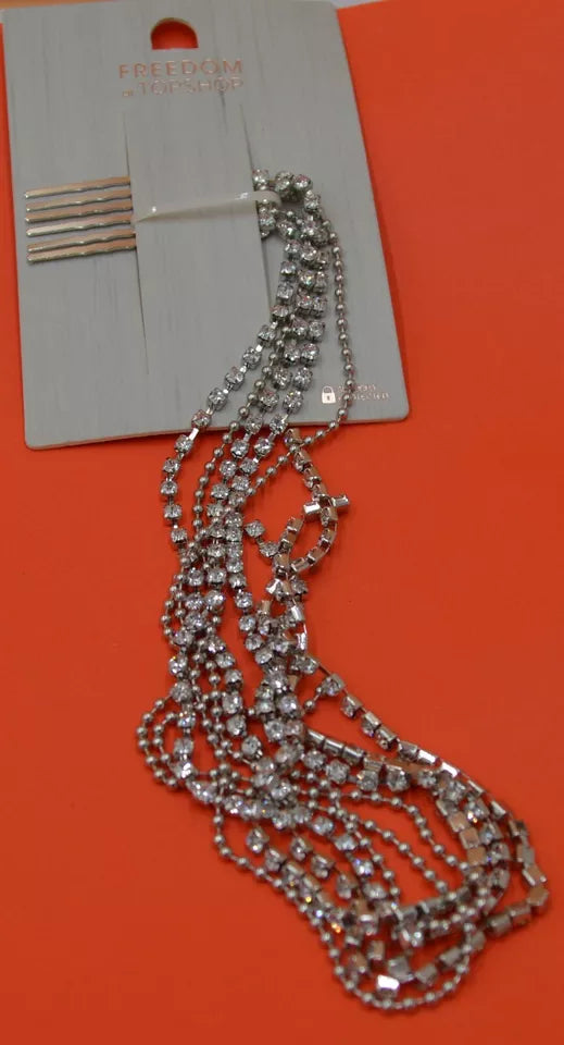 NEW TOPSHOP FREEDOM HAIR SLIDE ACCESSORY WITH LONG SPARKLING STANDS