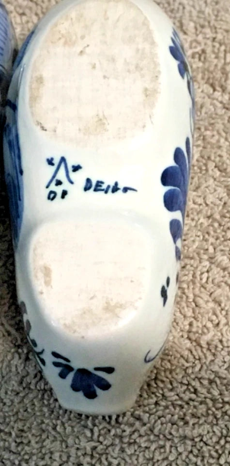 Vintage Delft Blue Clog Ashtrays Set (8) – Hand Painted Holland Ceramic Mini Clogs Collectibles