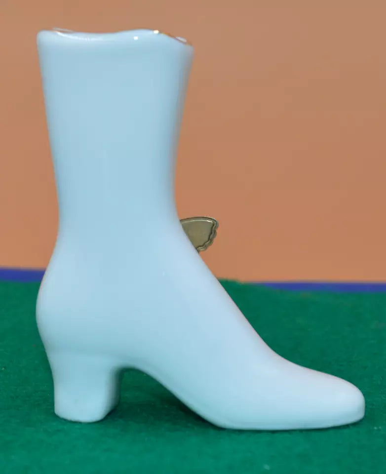 Ornamental White Boot with Red Butterfly - TMD167207