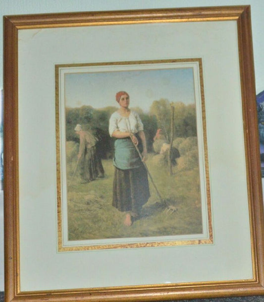 FRAMED PRINT GIRL WITH A RAKE by JULES BRETON - TMD167207
