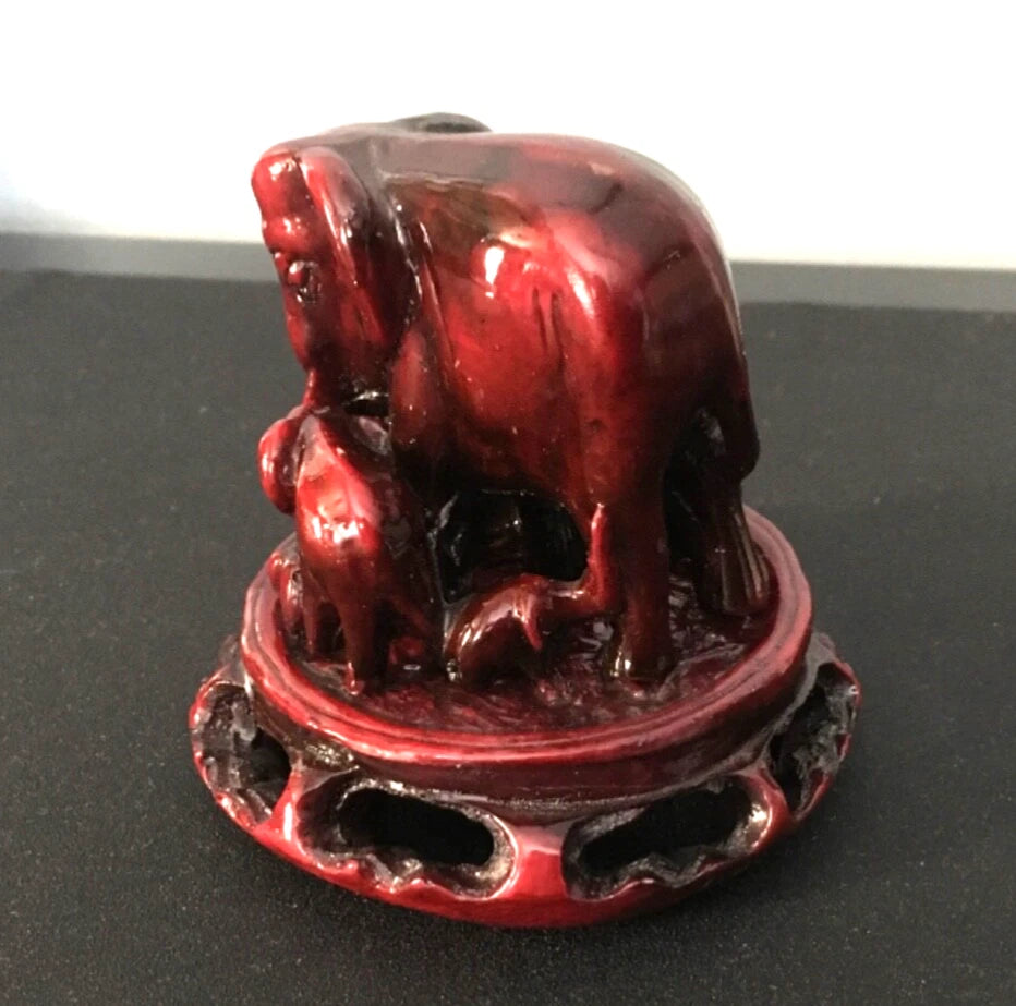 Unusual Decorative Dark Red Elephant Ornament