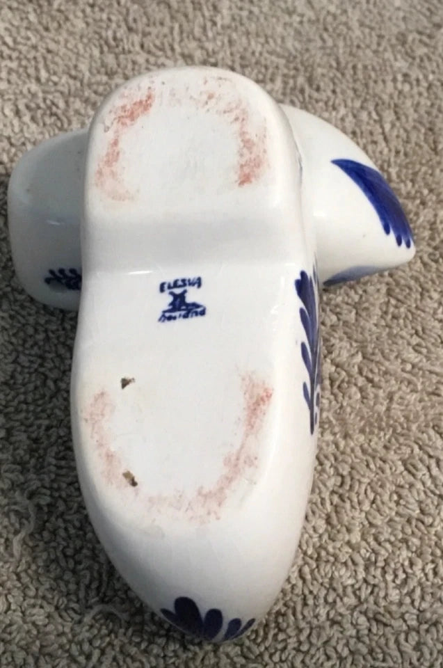 Vintage Delft Blue Clog Ashtrays Set (8) – Hand Painted Holland Ceramic Mini Clogs Collectibles