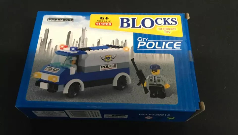 Toy Bundle: 2 Motorzone Motorbikes & 4 Build My World Police Blocks - TMD167207