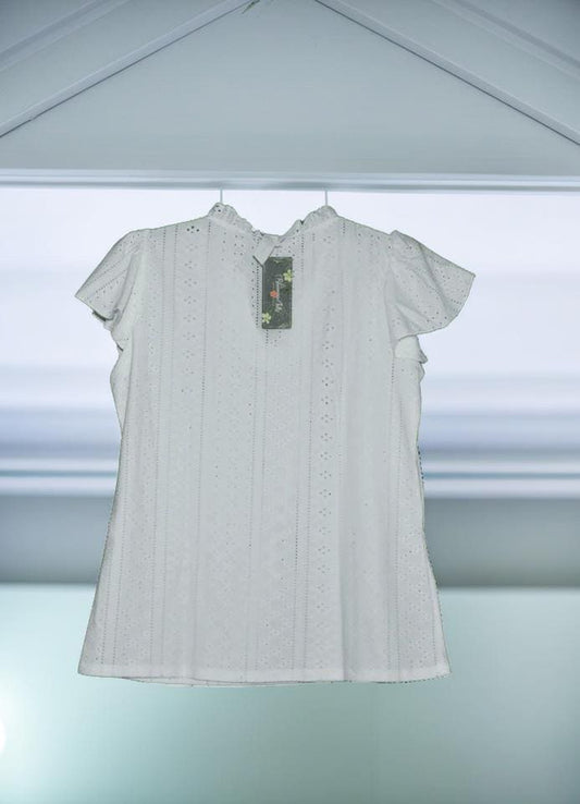 Blooming Jelly Women's Short Sleeve Top - White, - TMD167207