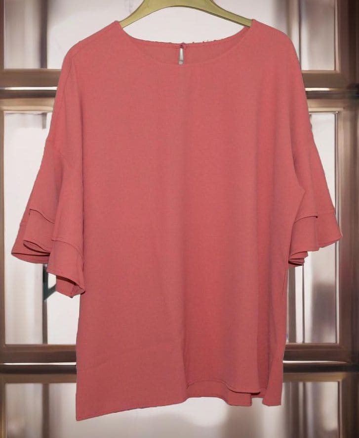 Vetinee Women’s Cranberry Tiered Sleeve Loose Blouse/Top - TMD167207