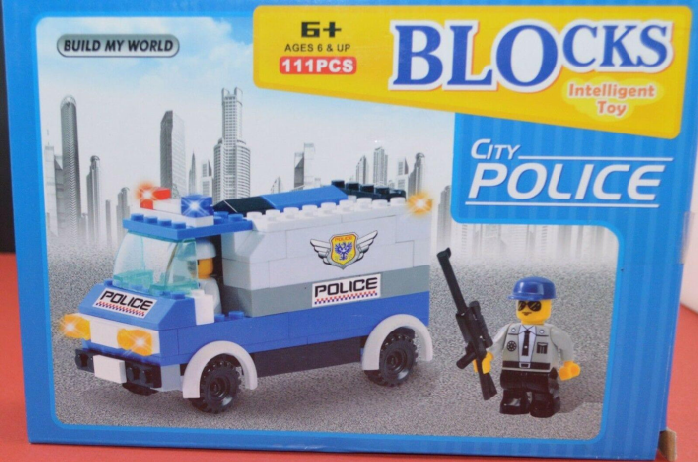 TWO BUILD MY WORLD BLOCKS POLICE HELICOPTER AND A POLICE VAN NEW
