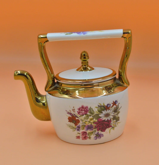 ARTHUR WOOD DECORATIVE IRONSTONE ORNAMENTAL KETTLE SHAPED TEAPOT - TMD167207