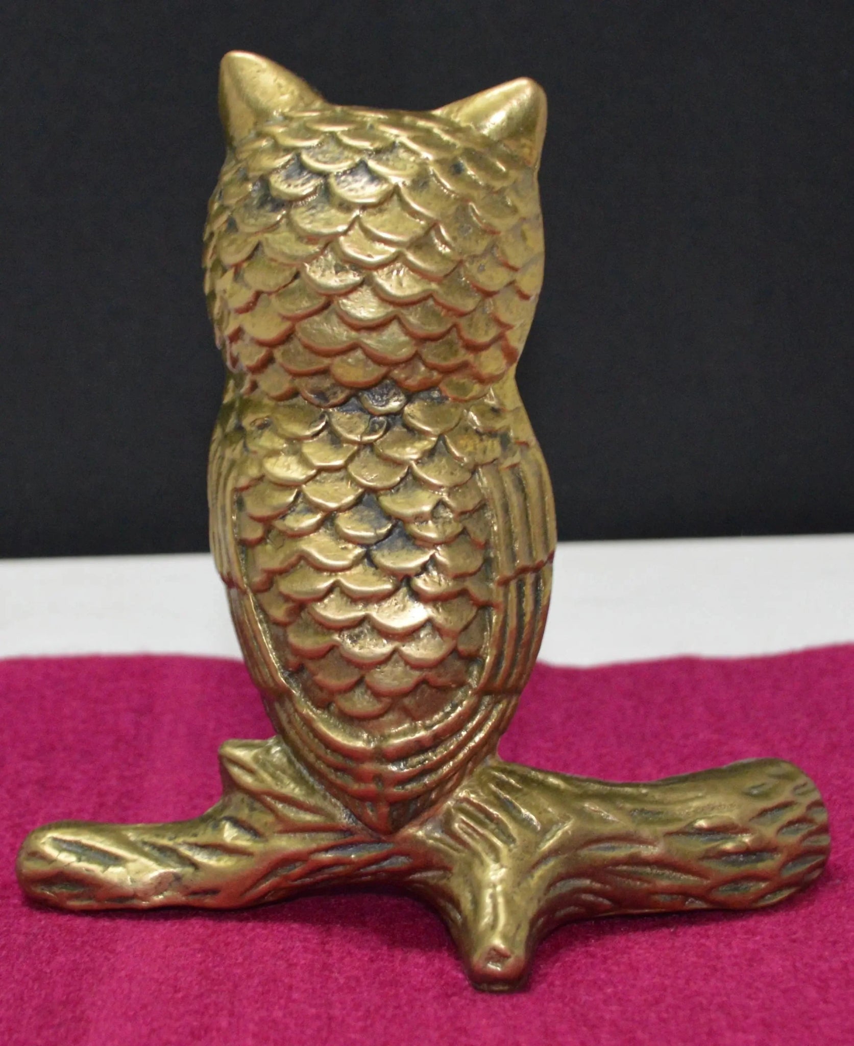 BIRD FIGURINE BRASS OWL ON A BRANCH FIGURINE - TMD167207