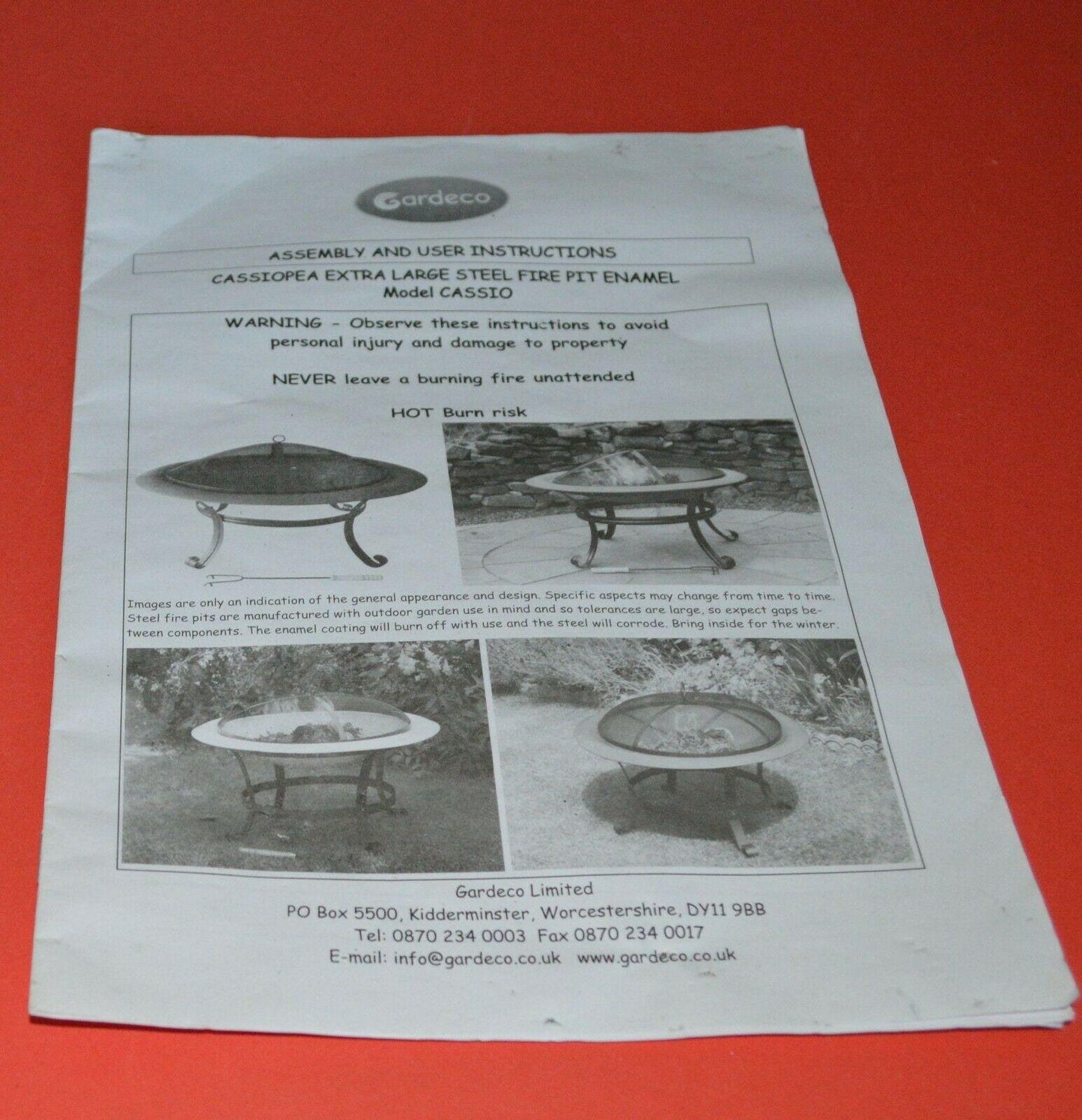 BOXED GARDECO ENAMEL COATED OUTDOOR FIRE PIT(SHOP CLEARANCE) - TMD167207