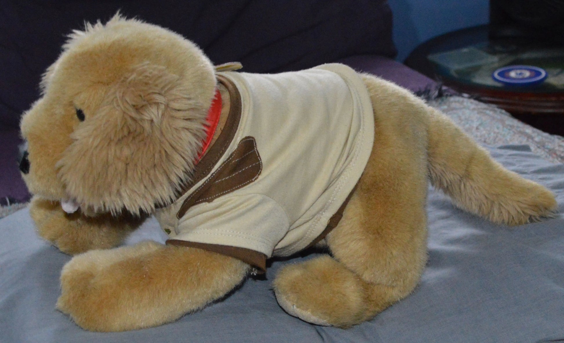 Build a Bear Soft Toy Dog - "Choccy" Wearing an "Off Roadin’" T-Shirt - TMD167207