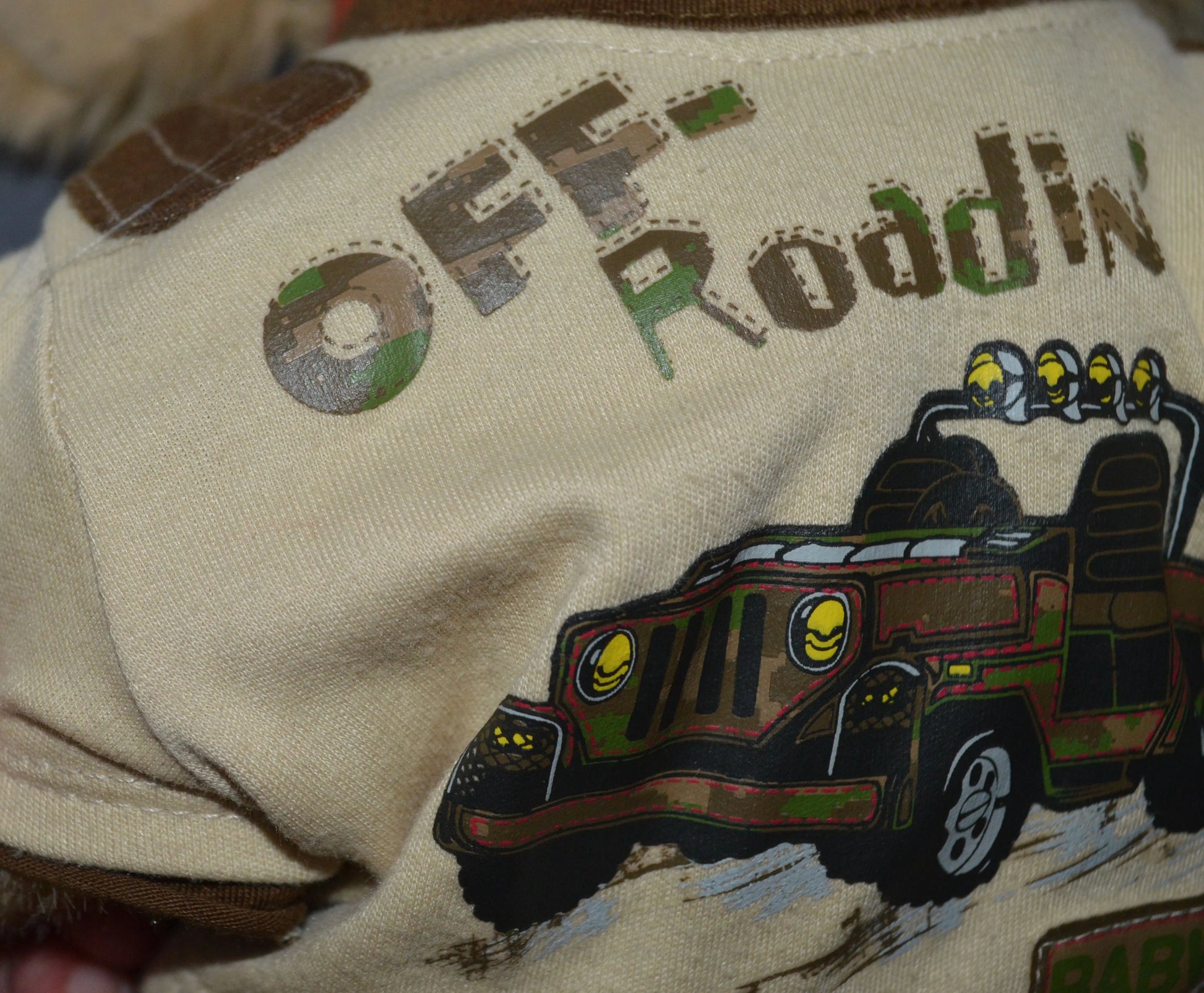 Build a Bear Soft Toy Dog - "Choccy" Wearing an "Off Roadin’" T-Shirt - TMD167207