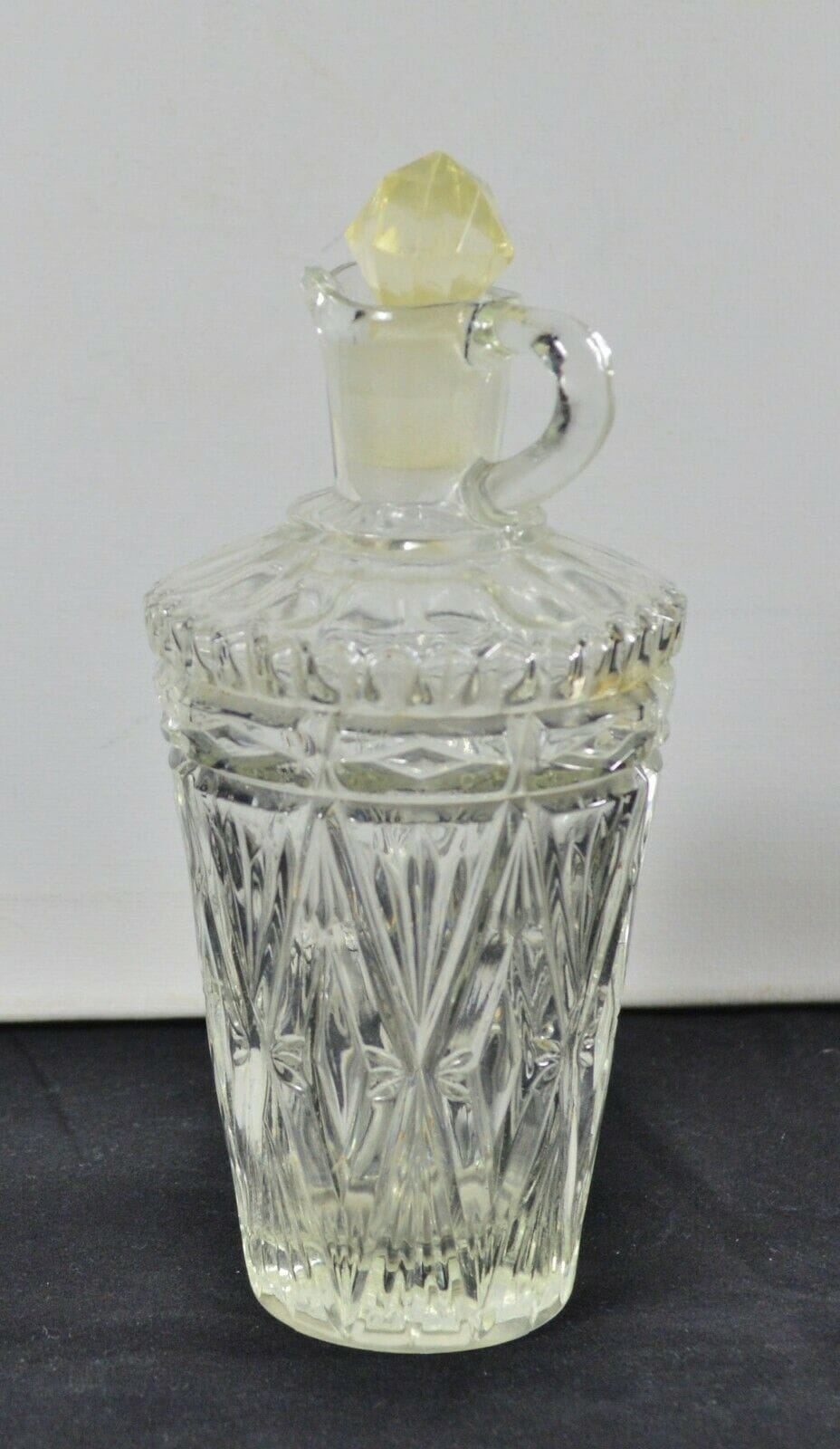 CUT GLASS VINAIGRETTE JUG w/ STOPPER(PREVIOUSLY OWNED) GOOD CONDITION - TMD167207