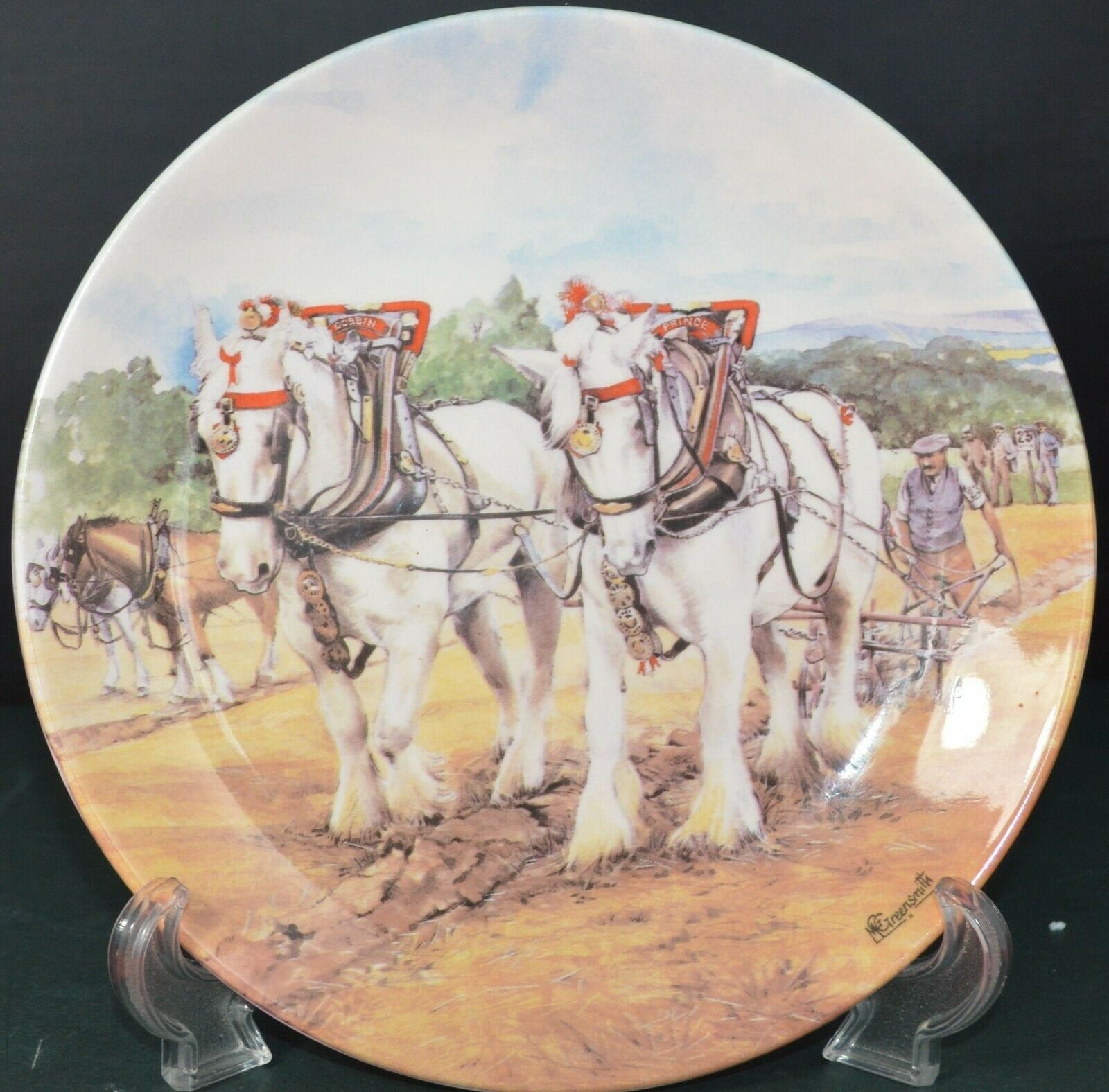 DANBURY MINT WORKING HORSES PLATE ENTITLED THE PLOUGHING MATCH(PREVIOUSLY OWNED) GOOD CONDITION - TMD167207