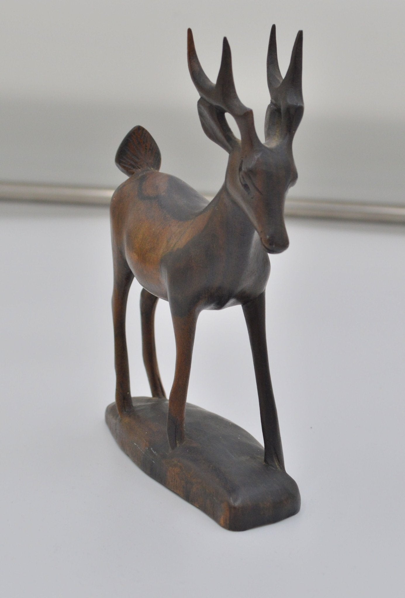 DECORATIVE DARK WOODEN STAG FIGURINE(PREVIOUSLY OWNED) VERY GOOD CONDITION - TMD167207