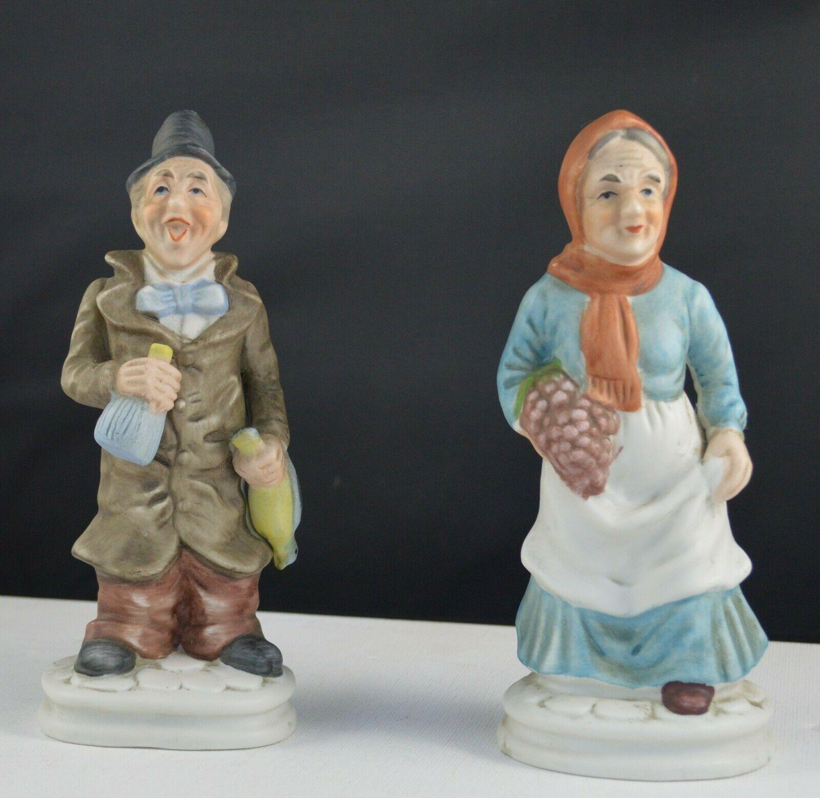 DECORATIVE FIGURINES LADY WEARING A RED HEAD SCARF & MAN WEARING A BLACK HAT(PREVIOUSLY OWNED) GOOD CONDITION - TMD167207