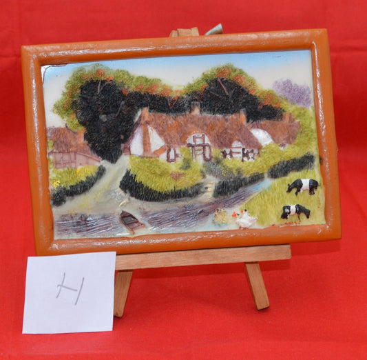 DECORATIVE ORNAMENT SCENIC RESIN PICTURE ON AN EASEL(PREVIOUSLY OWNED) GOOD CONDITION - TMD167207