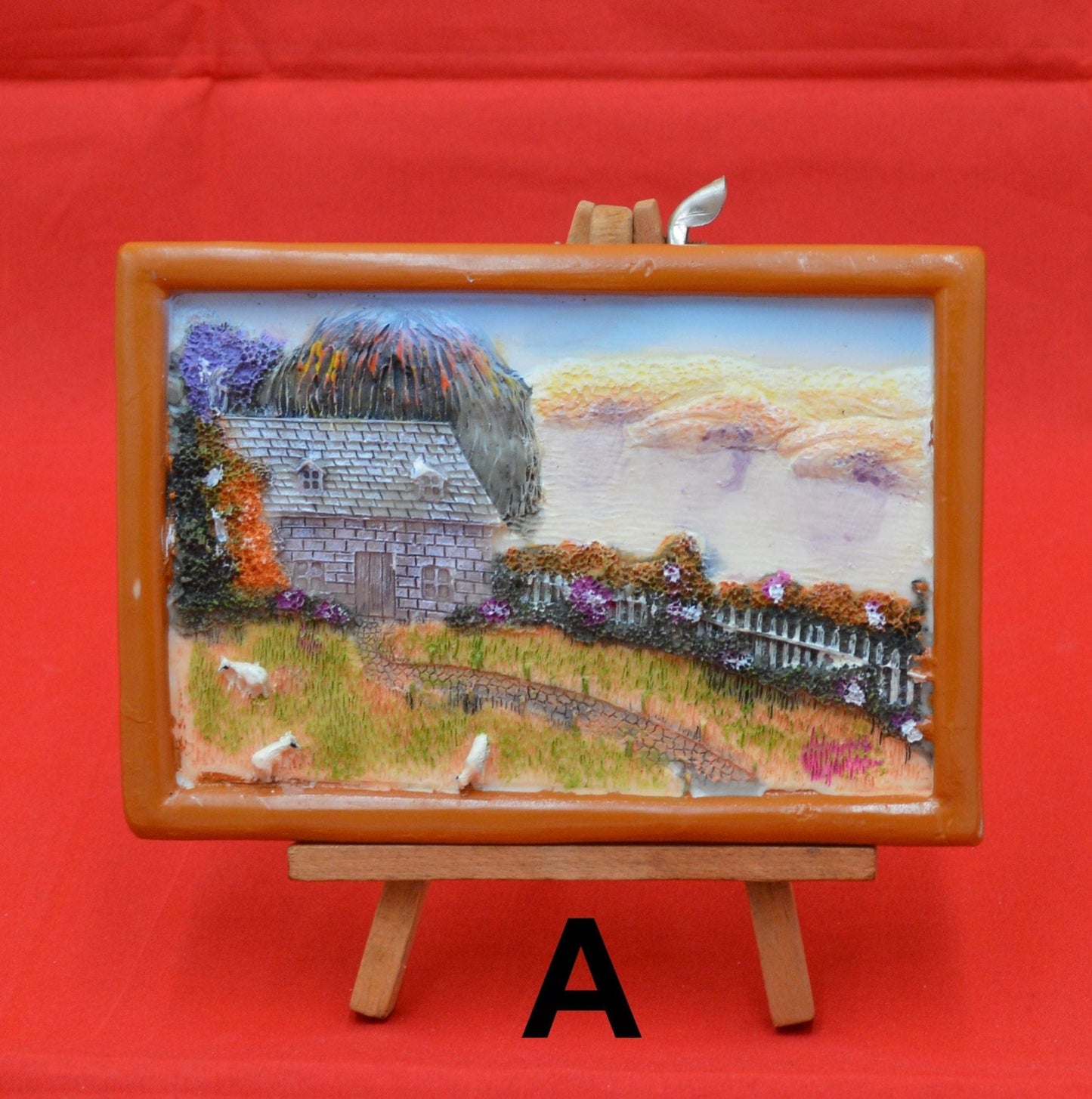 DECORATIVE ORNAMENTS SCENIC RESIN PICTURES ON AN EASEL - TMD167207