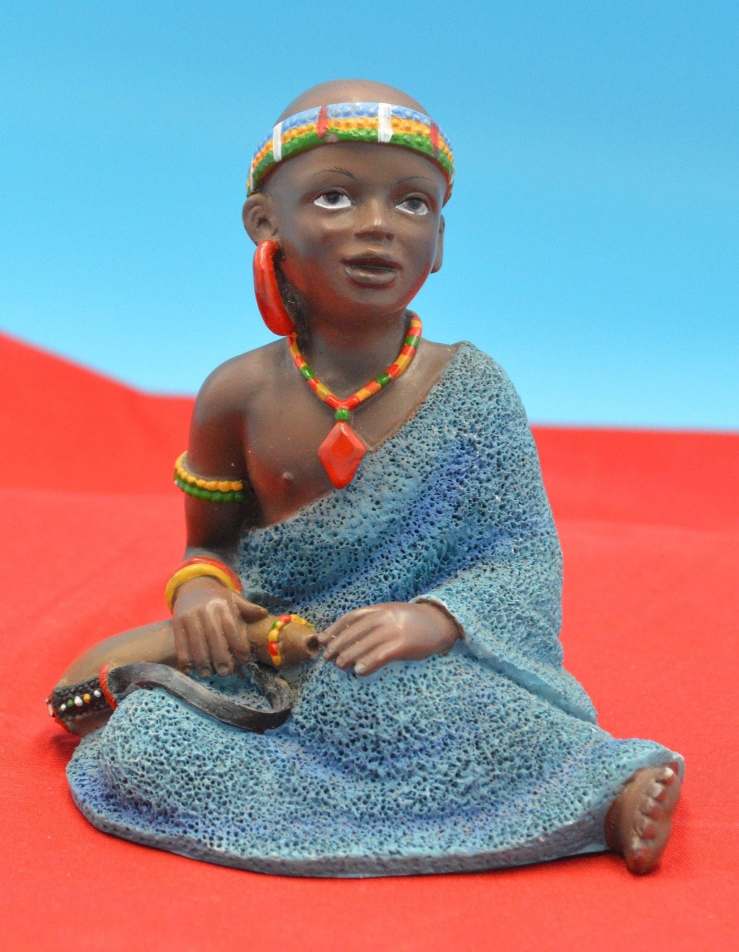 DECORATIVE Tribal Figurine Appears To Be Hand Painted.” - TMD167207