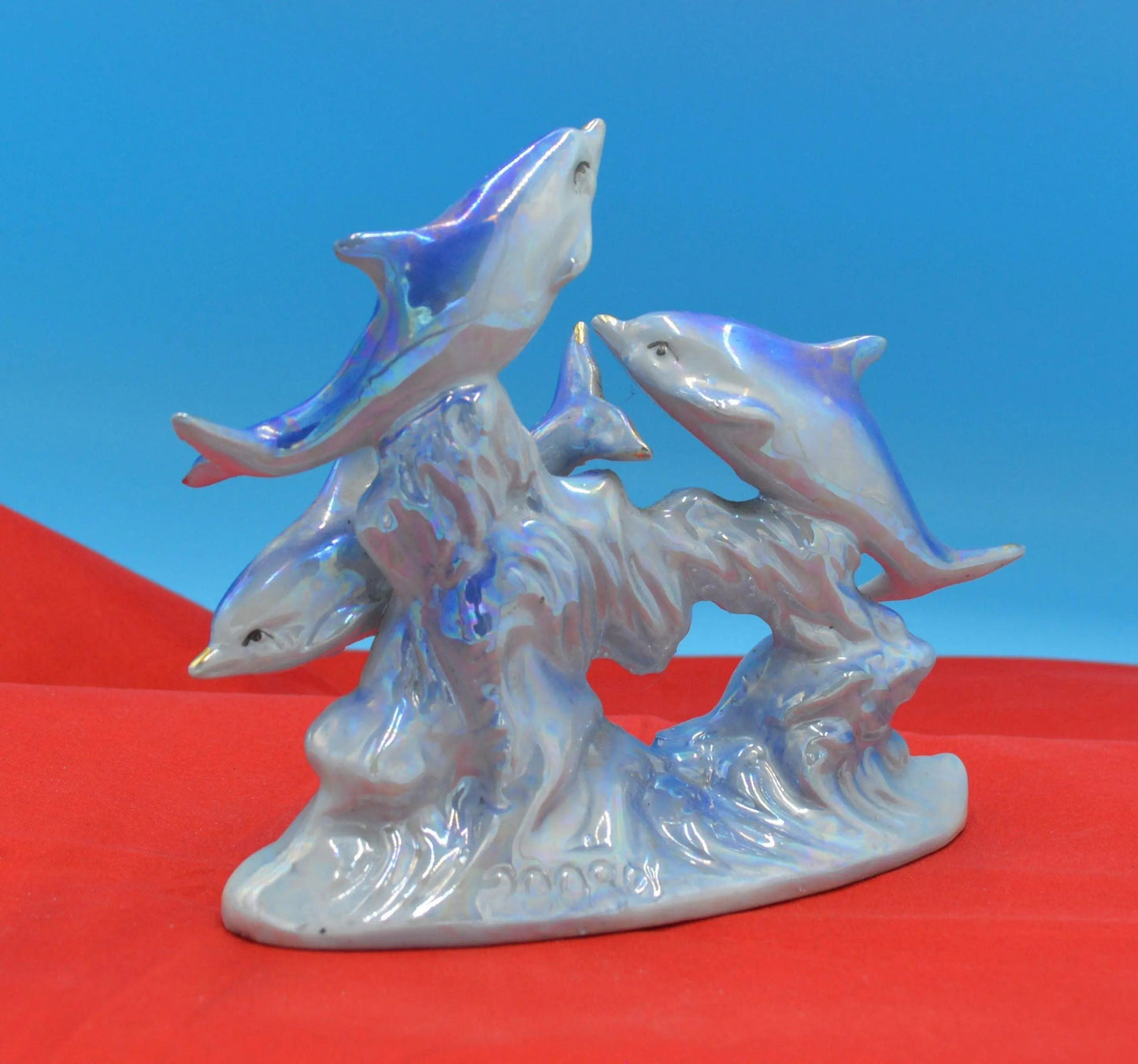 DOLPHIN ORNAMENT THREE IRIDESCENT DOLPHINS - TMD167207