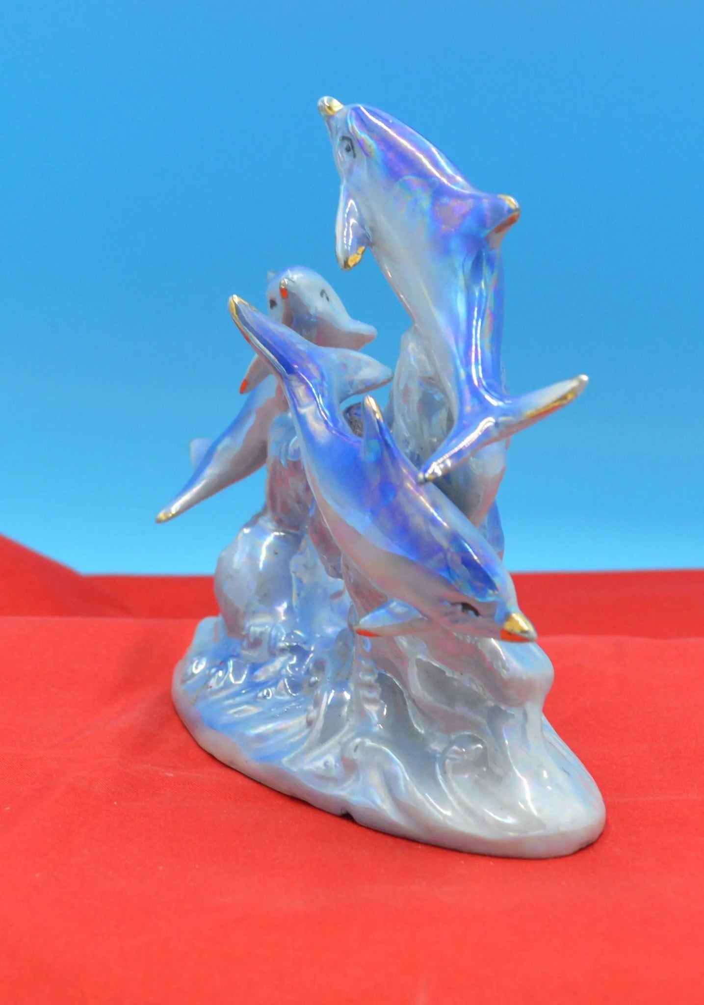 DOLPHIN ORNAMENT THREE IRIDESCENT DOLPHINS - TMD167207