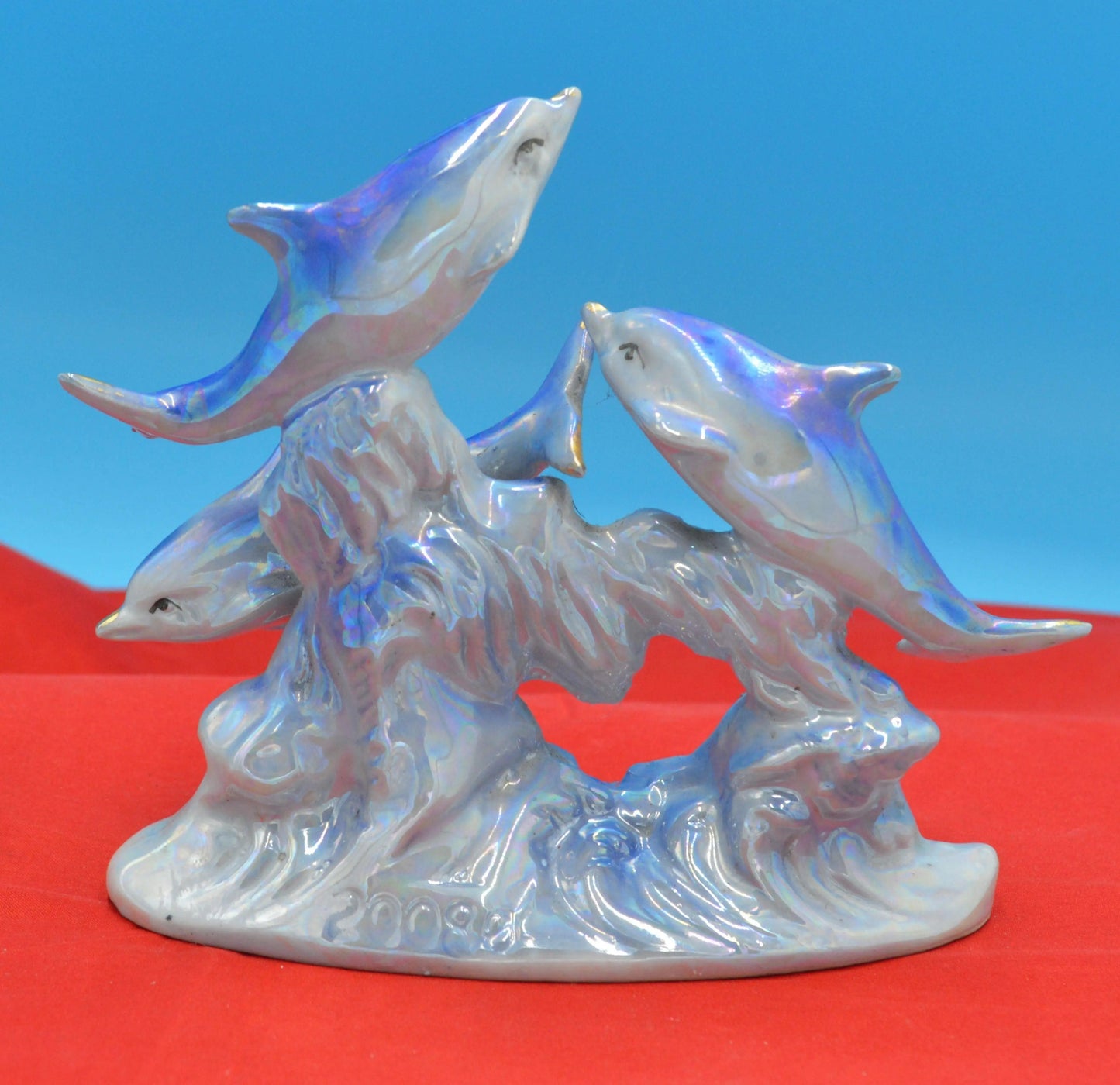 DOLPHIN ORNAMENT THREE IRIDESCENT DOLPHINS - TMD167207
