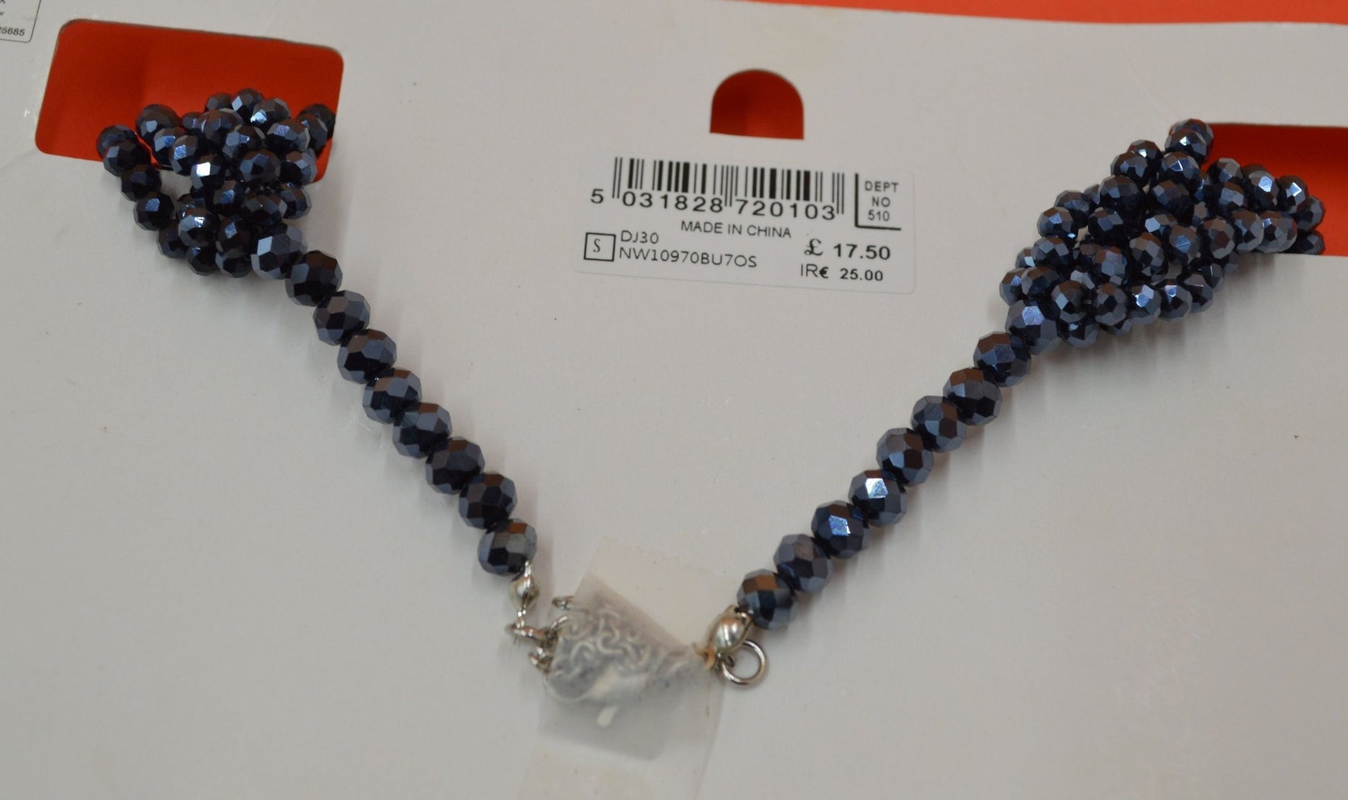 DOROTHY PERKINS TWISTED BEADS NECKLACE VERY DARK BLUE - TMD167207