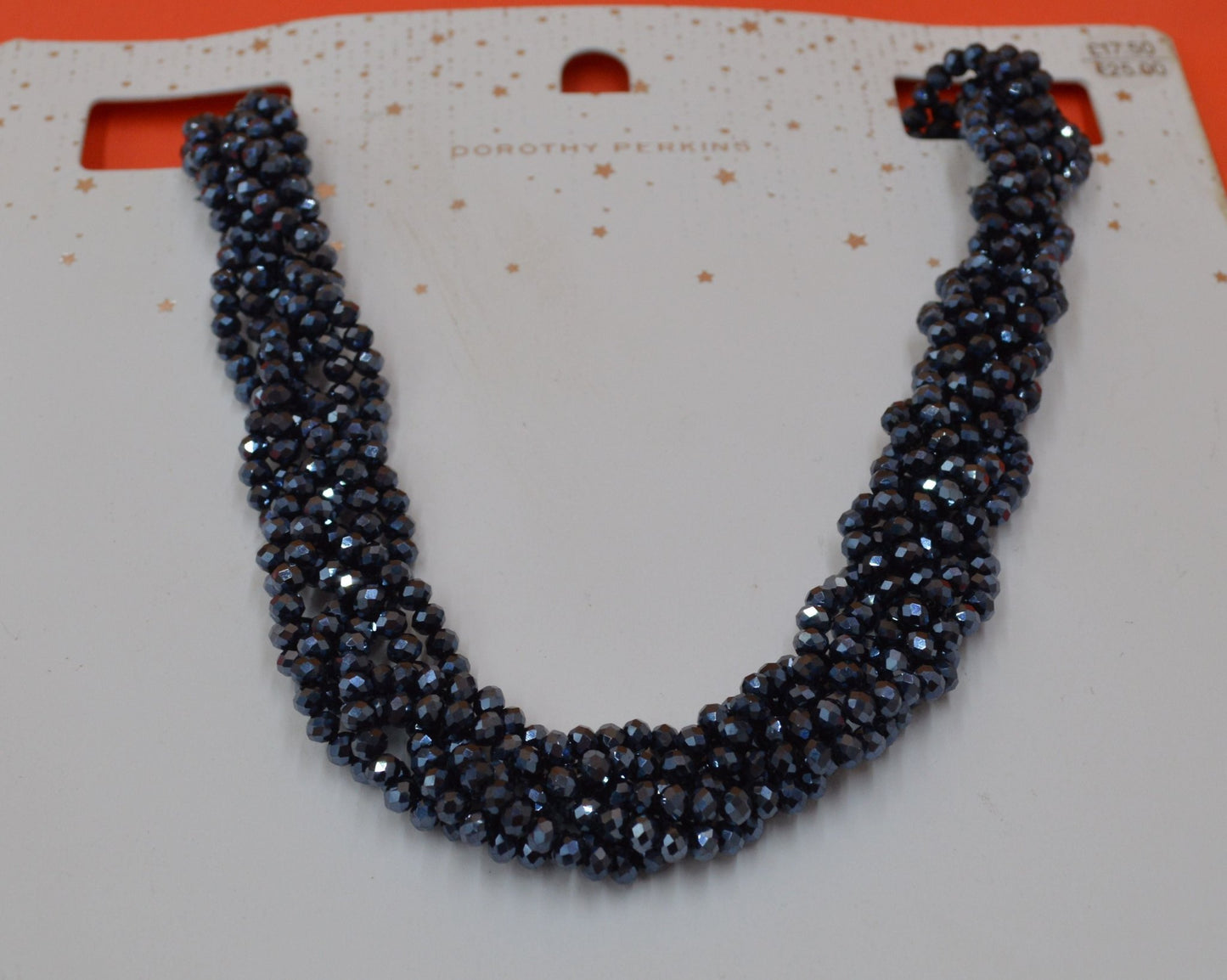 DOROTHY PERKINS TWISTED BEADS NECKLACE VERY DARK BLUE - TMD167207