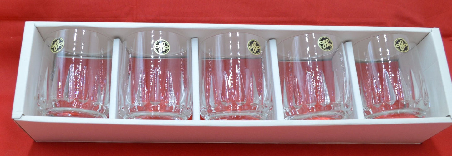 DRINKING GLASSES HOYA BOXED SET OF 5 CRYSTAL GLASS TUMBLERS - TMD167207