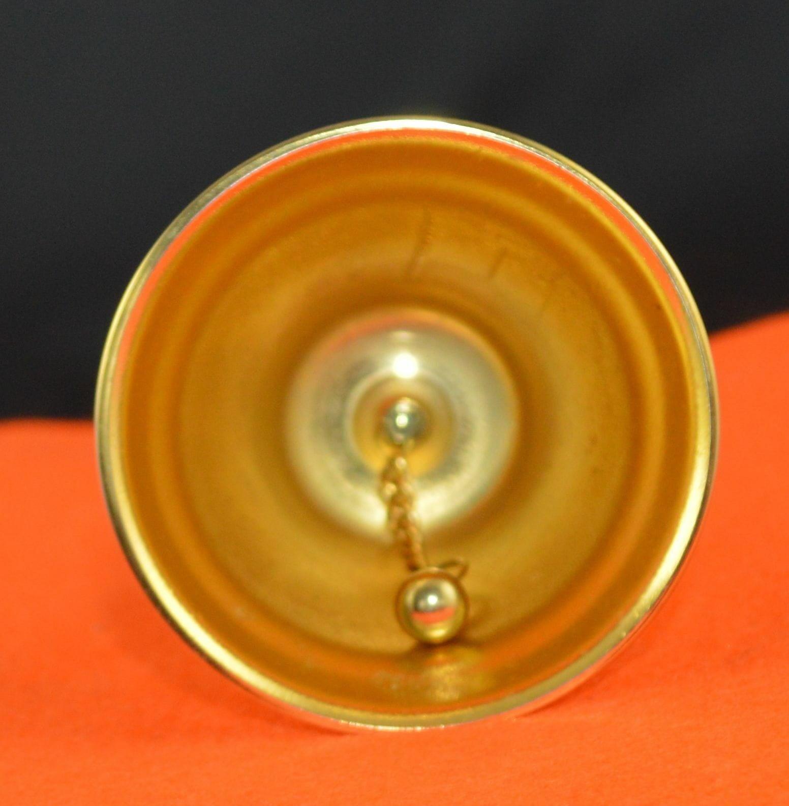 GOLD COLOURED METAL BELL WITH CUT GLASS BEAD ON HANDLE - TMD167207