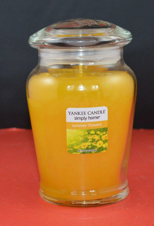 NEW FIVE INCH HIGH MEDIUM SIZE YANKEE CANDLE JAR SUMMER FLOWERS - TMD167207