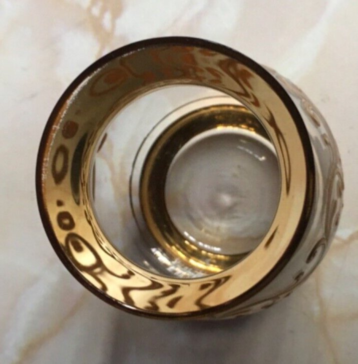 OLLERN AUSTRIA PALDA GLAS VASE WITH GOLD DESIGN - TMD167207