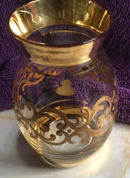 OLLERN AUSTRIA PALDA GLAS VASE WITH GOLD DESIGN - TMD167207